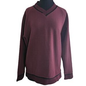 Vince Camuto Burgendy V Neck Pullover Sweater Size XL
